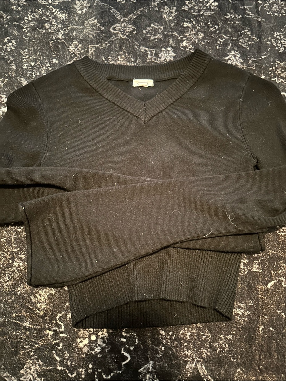 Classic V-Neck Black Knit Sweater from garage
